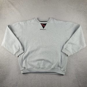 Vintage Pregame Athletics Sweatshirt Men Large Gray Crew Neck Sportswear Sweater